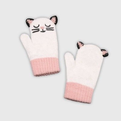 Toddler Girls' Mittens - Cat & Jack™ Cream One Size | Target