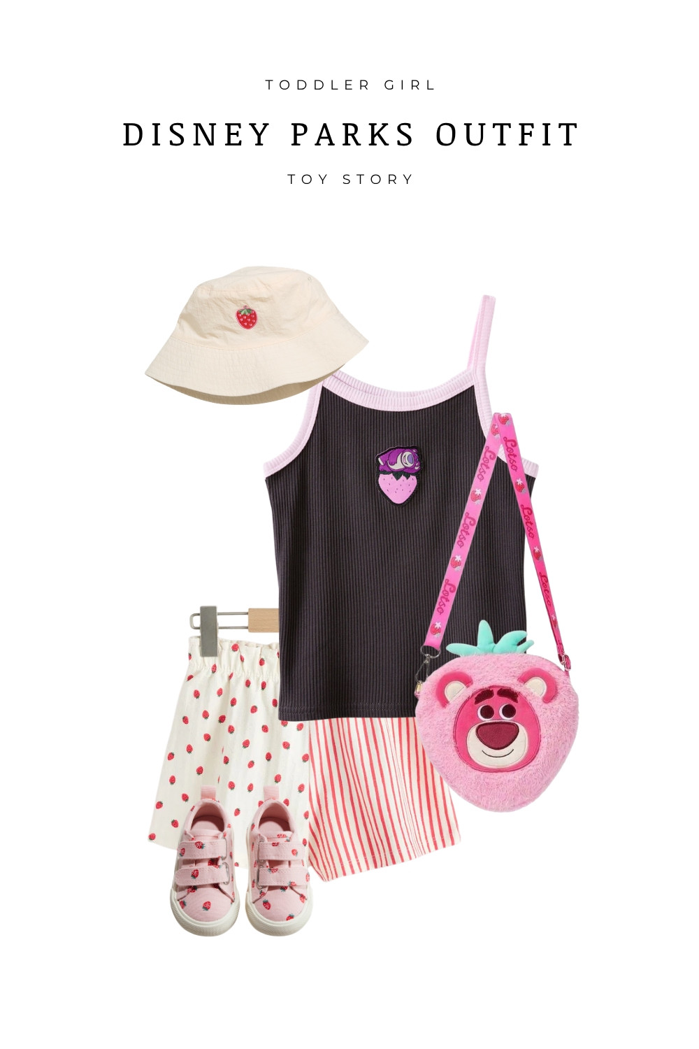 Cute toddler girl Disney outfit inspired by Toy Story featuring a Pizza Planet tank, gingham shorts, Minnie ears, and comfy clogs. Perfect for Disneyland or Disney World, this breathable summer park outfit is ideal for long park days, matching sibling outfits, and adorable vacation photos. Great Disney parks outfit idea for toddlers who love Toy Story characters and playful, comfy style.

#LTKootd #LTKKids #LTKTravel