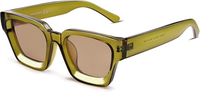 VANLINKER Thick Square Sunglasses for Men Women Retro Chunky Rectangle Shades UV400 Protection VL... | Amazon (US)