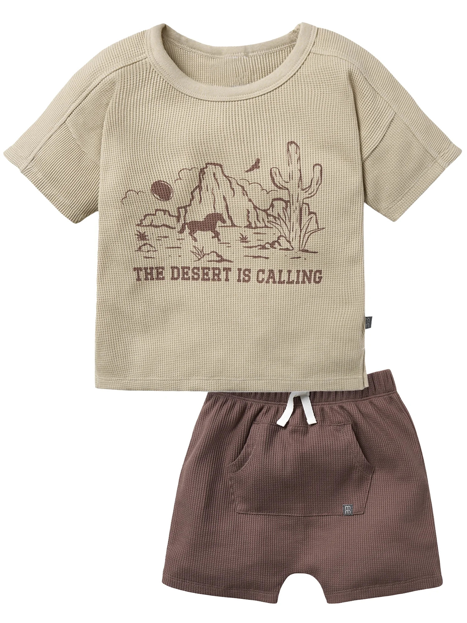 Modern Moments by Gerber Toddler Boy Organic Top and Shorts Outfit Set, Sizes 12M-5T | Walmart (US)