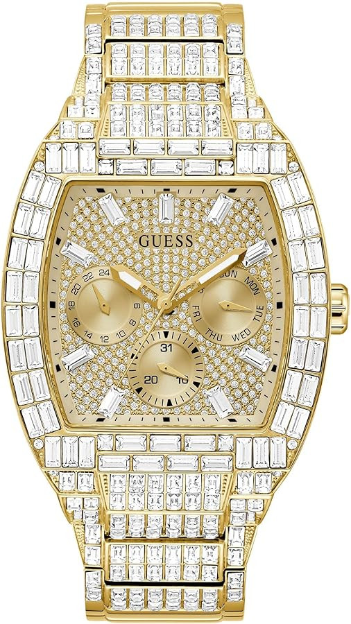 GUESS Men's 43mm Watch - Gold-Tone Champagne Dial Gold-Tone Case | Amazon (US)