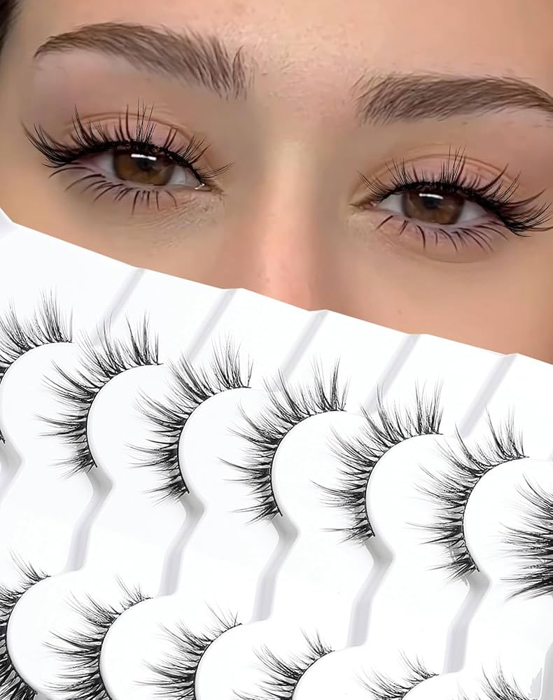 Natural Lashes That Look Like Extensions Strip Lashes Natural Look Thin Band Wispy Eyelashes 13mm... | Amazon (US)