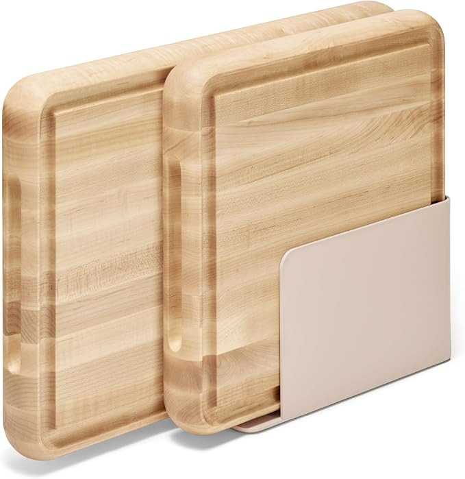 Caraway 3-Piece Prep & Serve Butcher Block Set, Includes 17” Rectangle Cutting Board, 12” Squ... | Amazon (US)