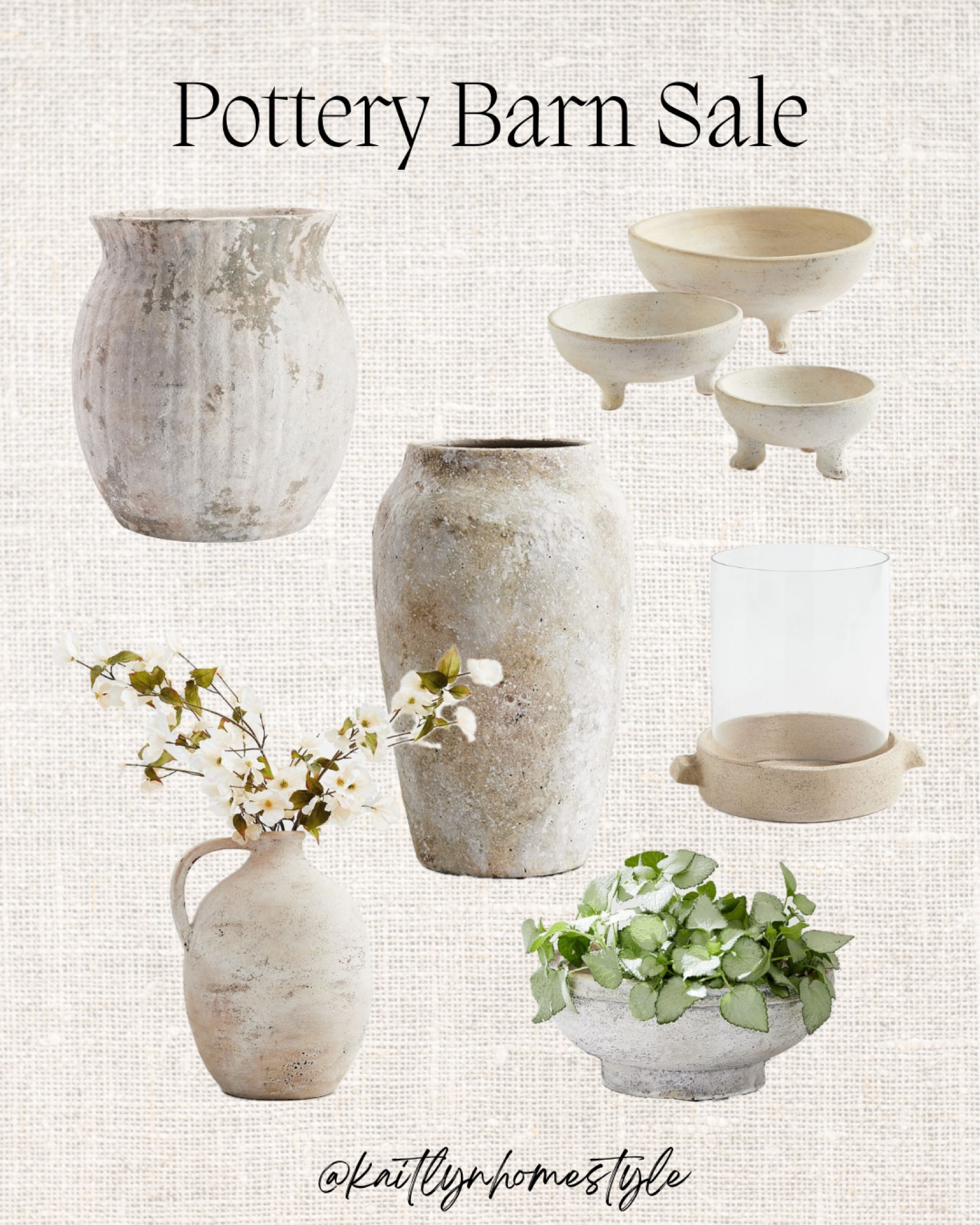 Pottery Barn pottery sale. Vases, bowl, candle holder, planter. Neutral decor  

#LTKHome #LTKSaleAlert