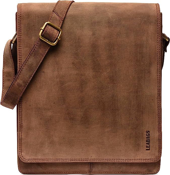 LEABAGS London Neon genuine buffalo leather messenger bag in vintage style | Amazon (US)