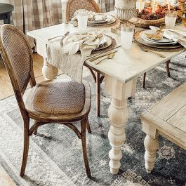 Bistro Style Cane Back Dining Chair Set of 2 | SHIPS FREE | Antique Farm House