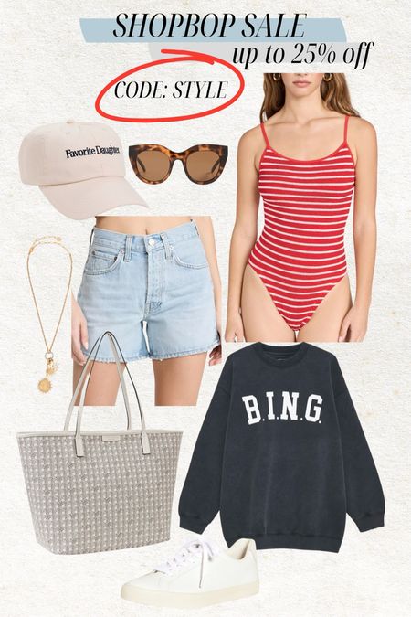 Shopbop sale ends tomorrow! Get up to 25% off with code: STYLE ✨ great time to stock up on closet staples like Agolde denim shorts, Hunza G swimsuits, Anine Bing sweatshirts, veja sneakers & more 🤩

Shopbop sale, Hunza g sale, anine bing sale, veja sale, agolde sale, Hunza g, mom style, casual style, white sneakers, swimsuit, mom swimsuit, striped swimsuit, Christine Andrew 

#LTKswim #LTKstyletip #LTKsalealert