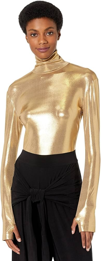 Norma Kamali Women's Slim Fit Long Sleeve Turtle Top | Amazon (US)