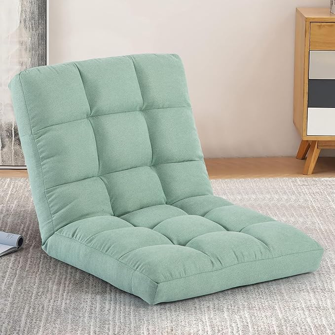 Floor Chair with Back Support Folding Chair with 6 Adjustable Position, Padded Sleeper Bed, Floor... | Amazon (US)