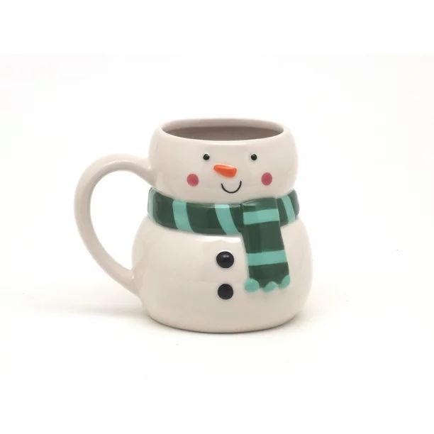 Holiday Time White Snowman Mug, 12 fl oz, Stoneware Ceramic, 12 Fluid Ounces - Walmart.com | Walmart (US)
