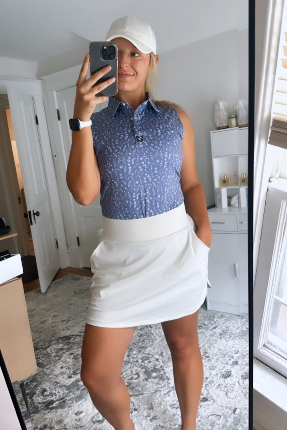 Medium in the golf skirt & top 🫶🏻 loving this combo and this skort sooooo much!! The quality is top tier. And this cream color?? Yes ma’am! 

#LTKActive #LTKMidsize #LTKFitness
