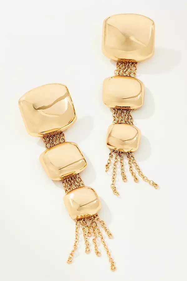 Puffy Square Chain Drop Earrings | Anthropologie (US)