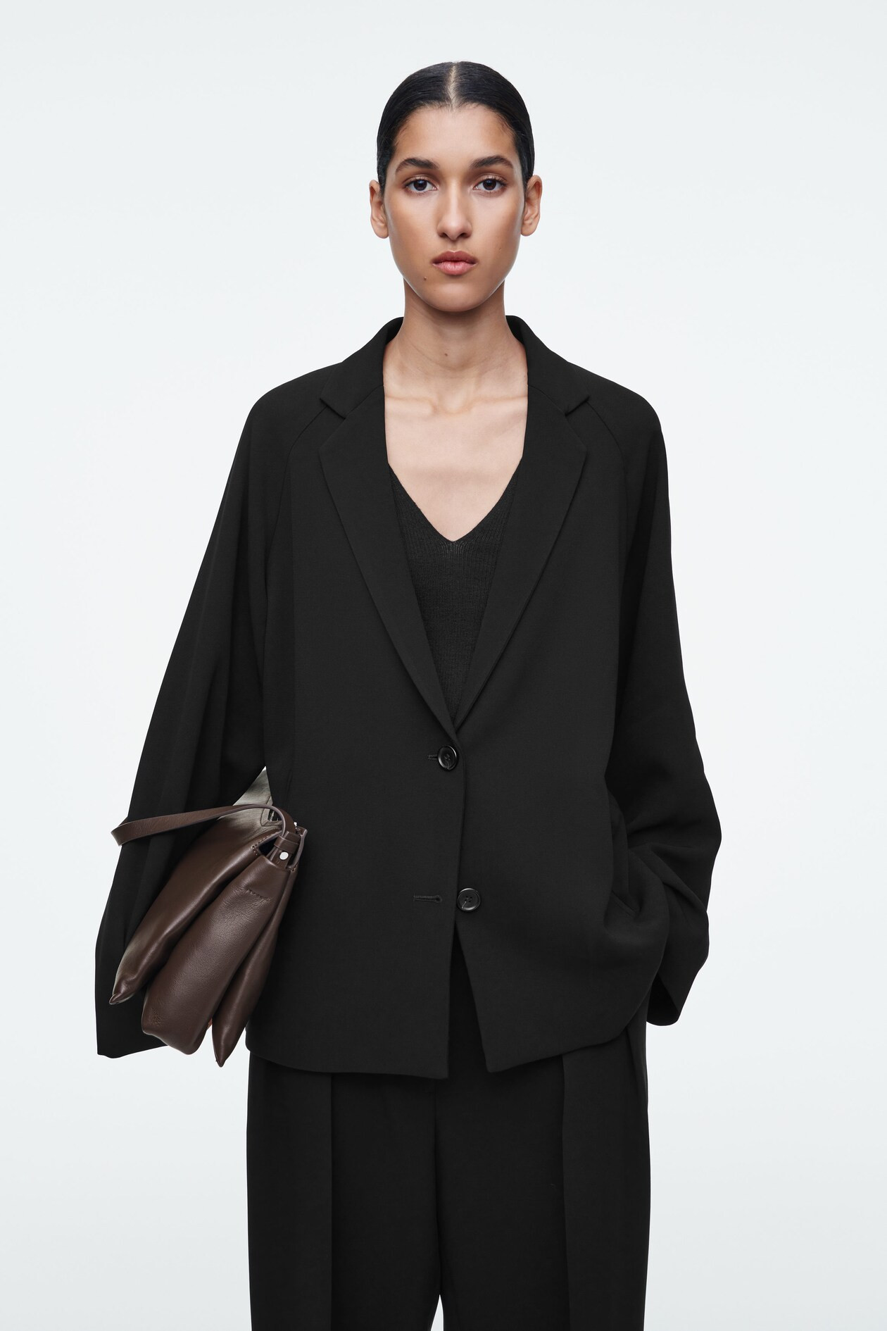 OVERSIZED FLUID SINGLE-BREASTED BLAZER - BLACK | COS (EU)