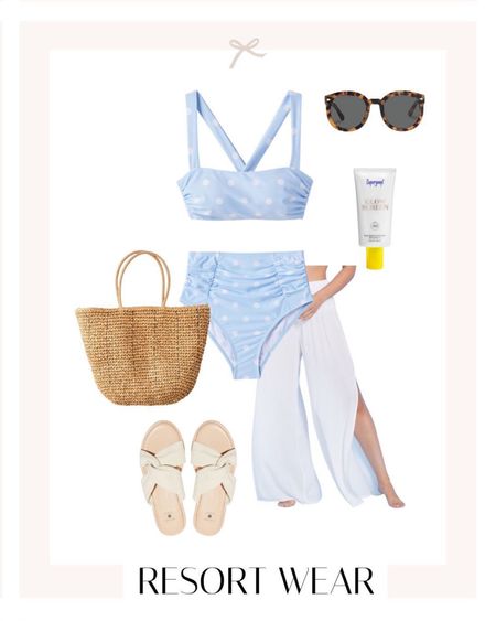 Great travel look from Target! Flattering 2 piece bikini set with polka dot detail. Pair with neutral cover up pants for a stroll on the beach! 

#LTKSeasonal #LTKtravel #LTKstyletip