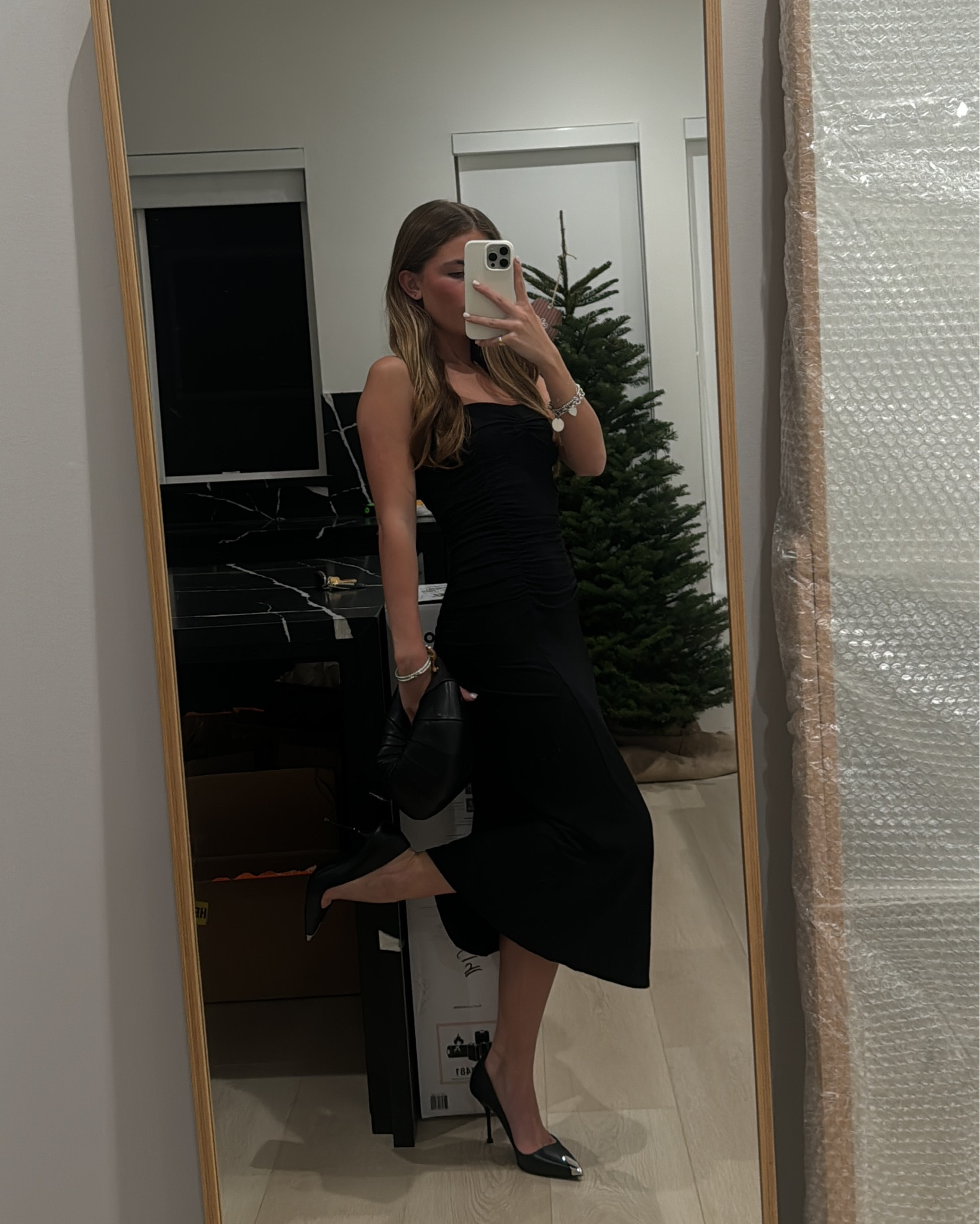 Holiday party outfit!!! 

#cultgaia #virvita #straplessdress #alexanderwang #holidays #allblack #monochromatic

#LTKStyleTip #LTKSeasonal #LTKU