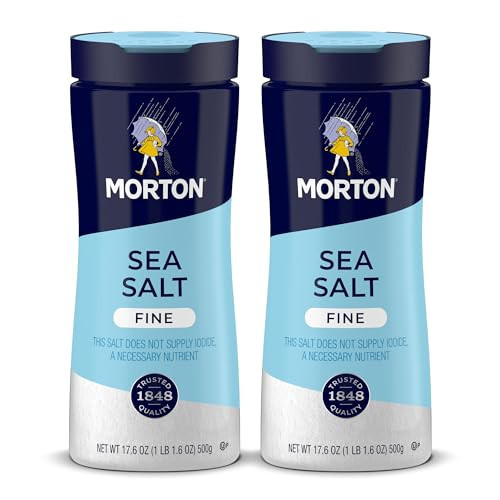 Morton, Fine Sea Salt, Canister, Non-Iodized, All-Purpose (Pack of 2, 17.6 Oz) | Amazon (US)