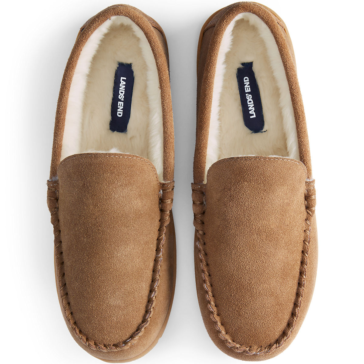 Men's Suede Leather Moccasin Slippers | Lands' End (US)
