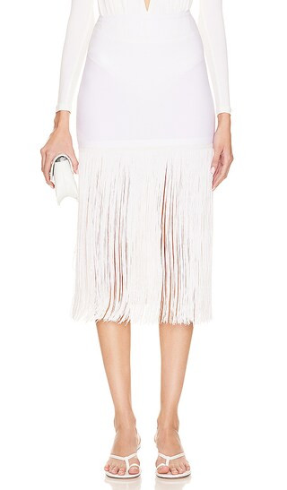 x REVOLVE Fringe Mini Skirt in Snow White | Revolve Clothing (Global)