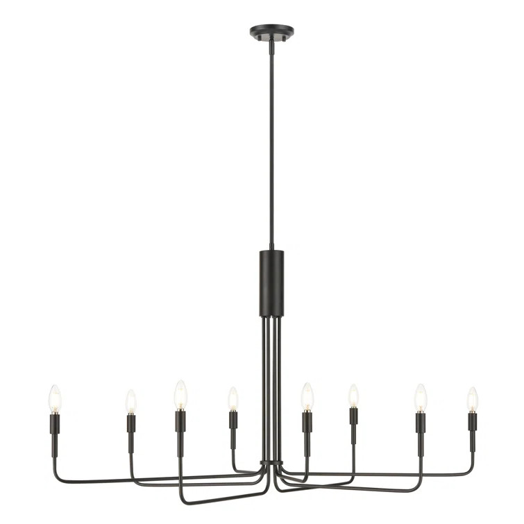 Sola 8 - Light Candle Style Modern Linear Chandelier | Wayfair Professional