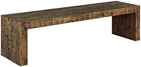 Signature Design by Ashley Sommerford Rustic Wood Dining Room Long Bench, Brown | Amazon (US)