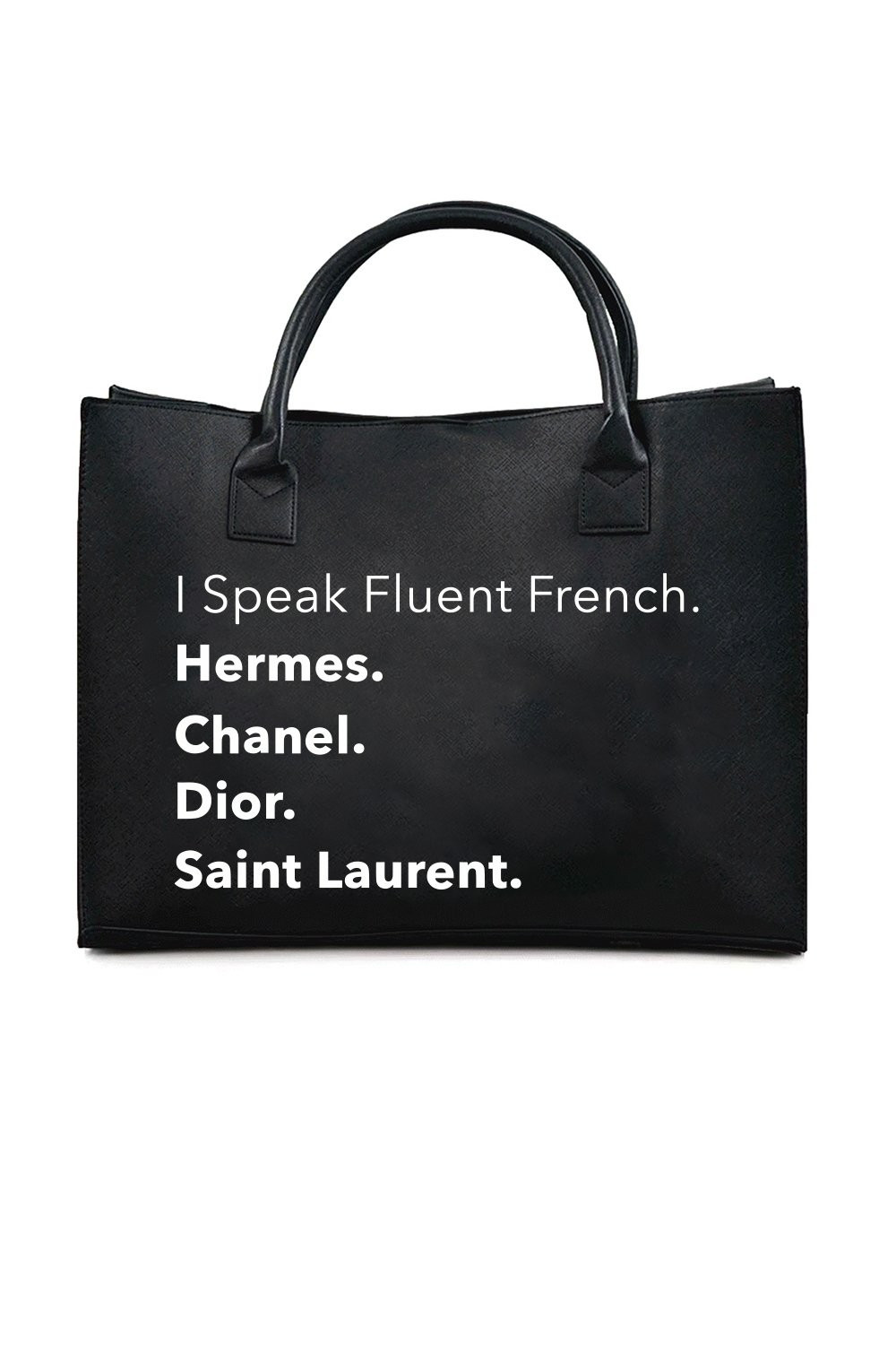 MODERN VEGAN TOTE - Fluent French (Black) | Los Angeles Trading Co