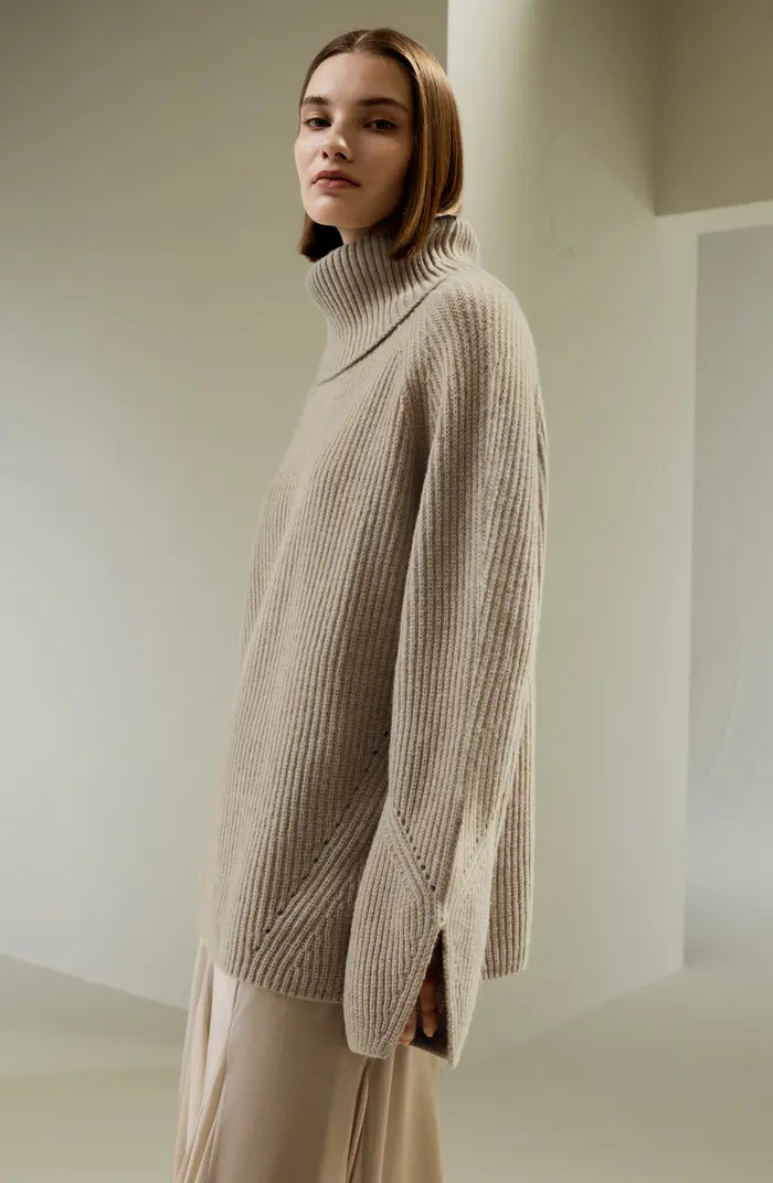 Oversized Merino Wool Sweater with Slit Sleeves | Nordstrom