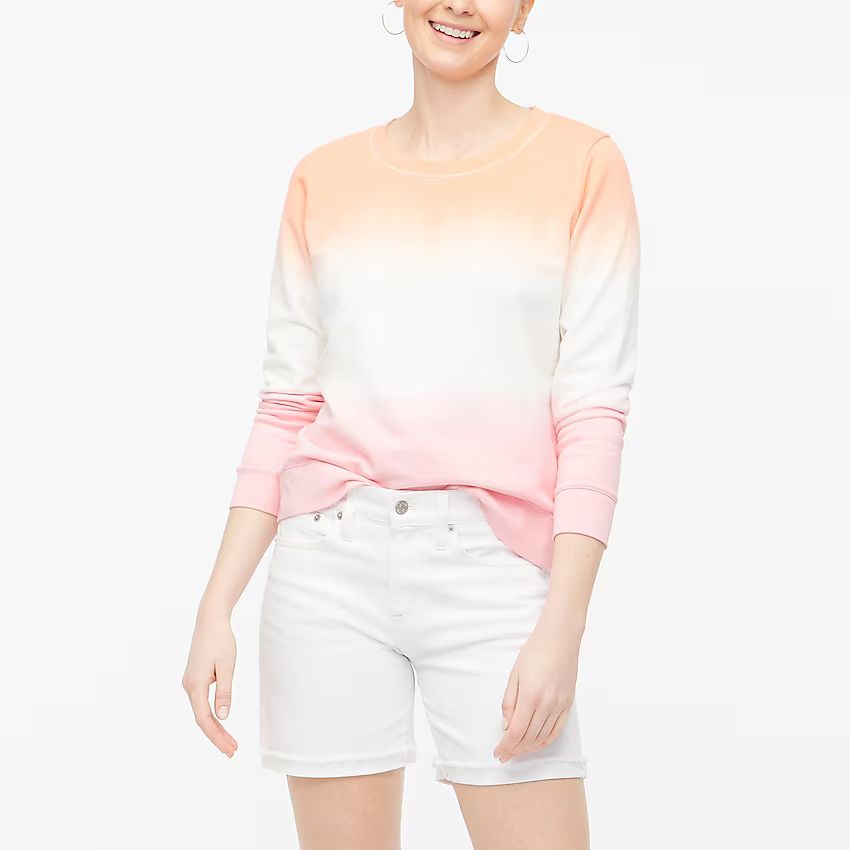 Dip-dyed ombré crewneck sweatshirt | J.Crew Factory