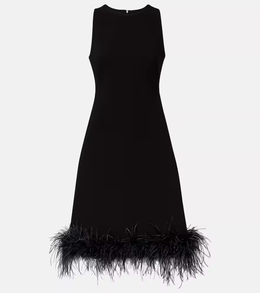 Max Mara Semito feather-trimmed midi dress | Mytheresa (DACH)