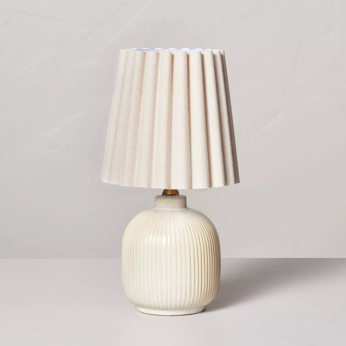Ribbed Tonal Ceramic Table Lamp Cream (Includes LED Light Bulb) - Hearth & Hand™ with Magnolia | Target