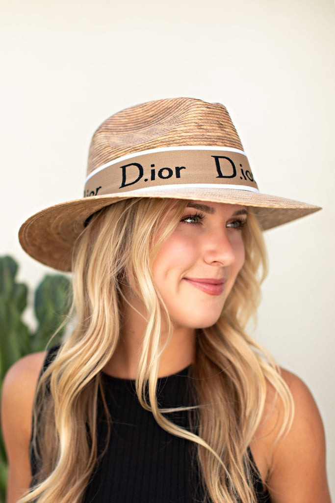 "AS SEEN ON MICHELLE from VB"! The Pressed Palm Crystallized Straw Hat | Glitzy Bella