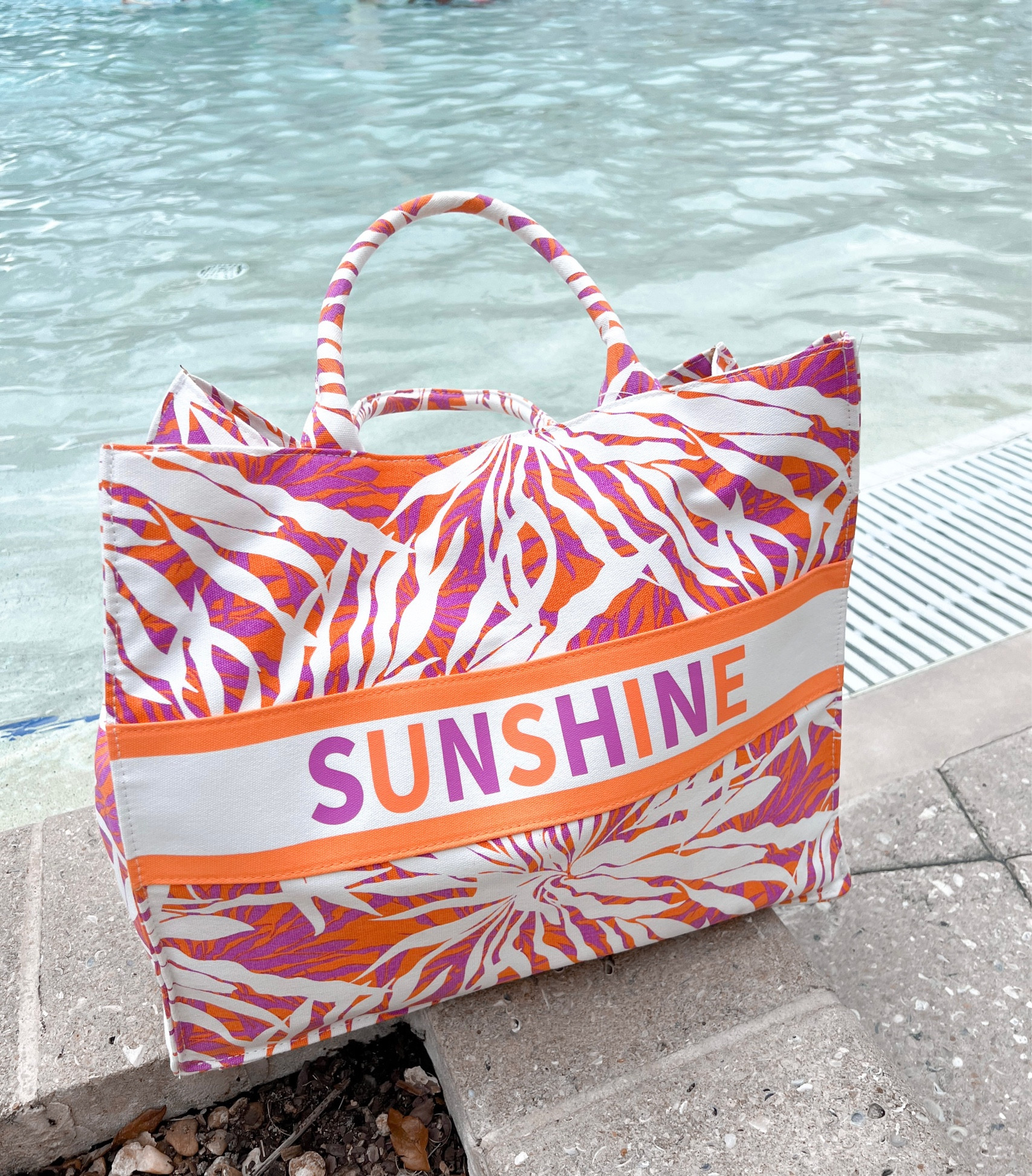 This canvas Sunshine Beach Bag is spacious, chic, and under $20 from Walmart! I got it online and it came in 3 days! 

It’s already my favorite summer bag! 

#LTKSeasonal #LTKfamily #LTKswim