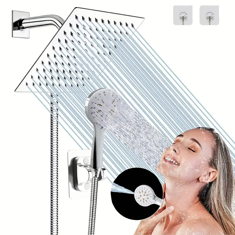 Shower Head, Rainfall Shower Head With Handheld Combo, High Pressure Rainfall Shower Head, 6 Sett... | Temu Affiliate Program