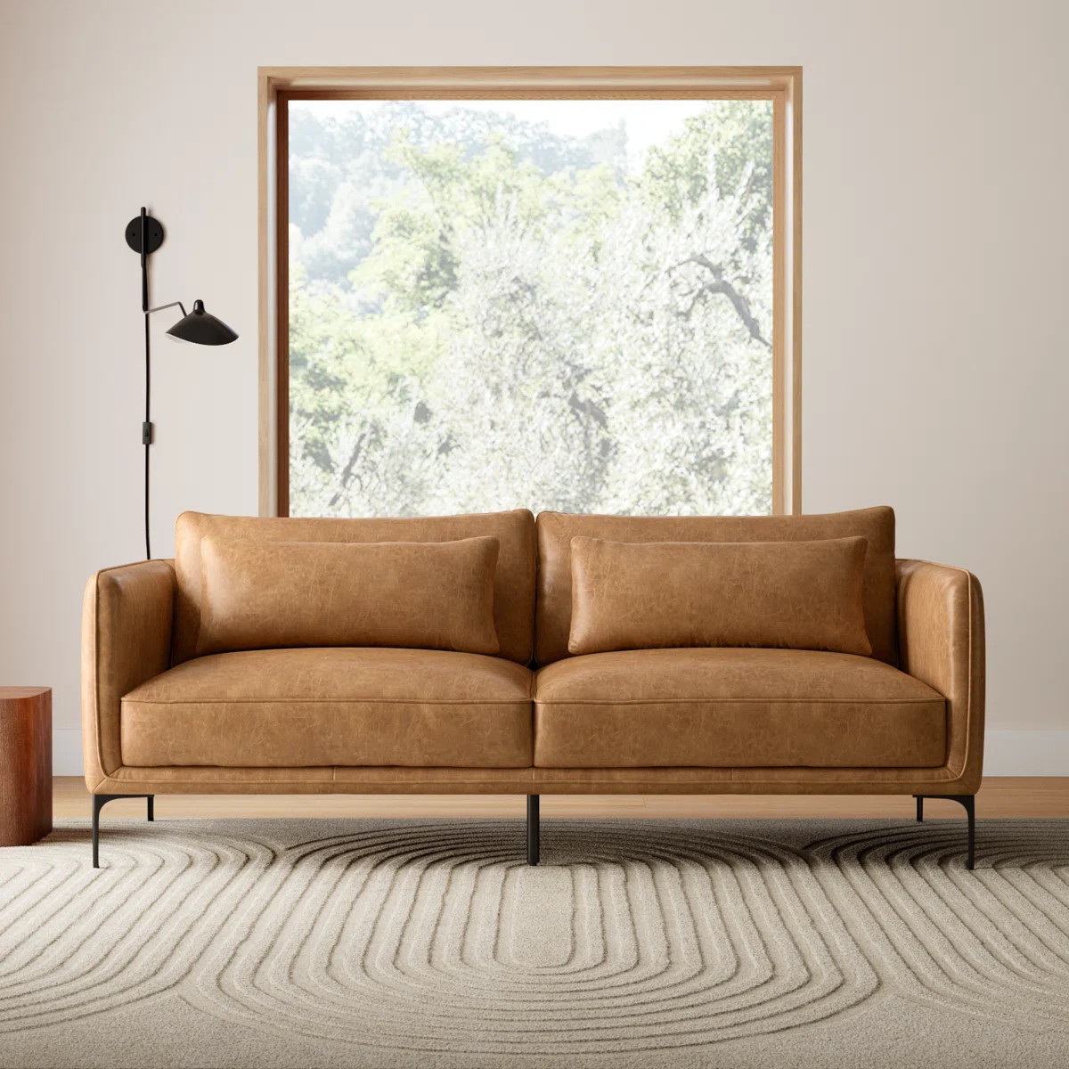 Rae 84'' Genuine Leather Upholstered Sofa | Wayfair North America