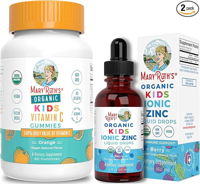 USDA Organic Vitamin C Gummies for Kids & Liquid Ionic Zinc for Kids by MaryRuth's | Immune Funct... | Amazon (US)