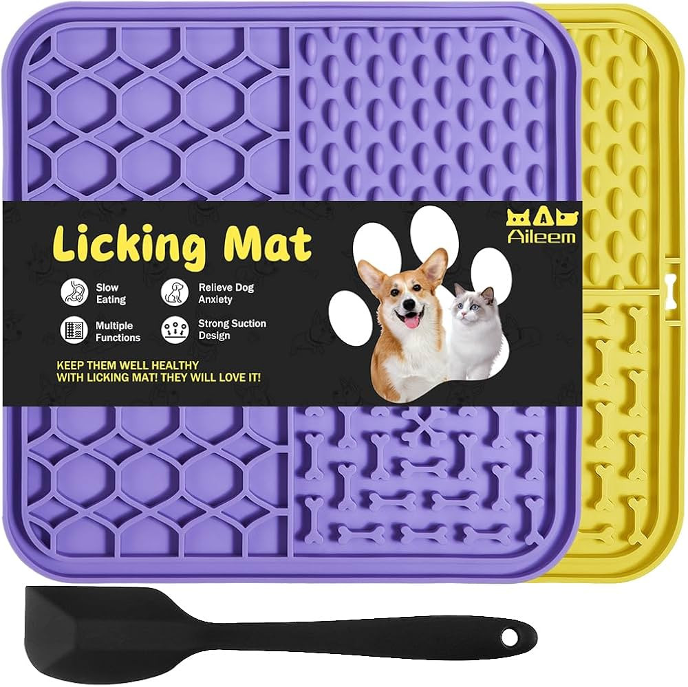 2 Pack Licky Mats for Dogs & Cats \u2013 Slow Feeder Lick Mat with Suction Cups for Anxiety Relie... | Amazon (UK)