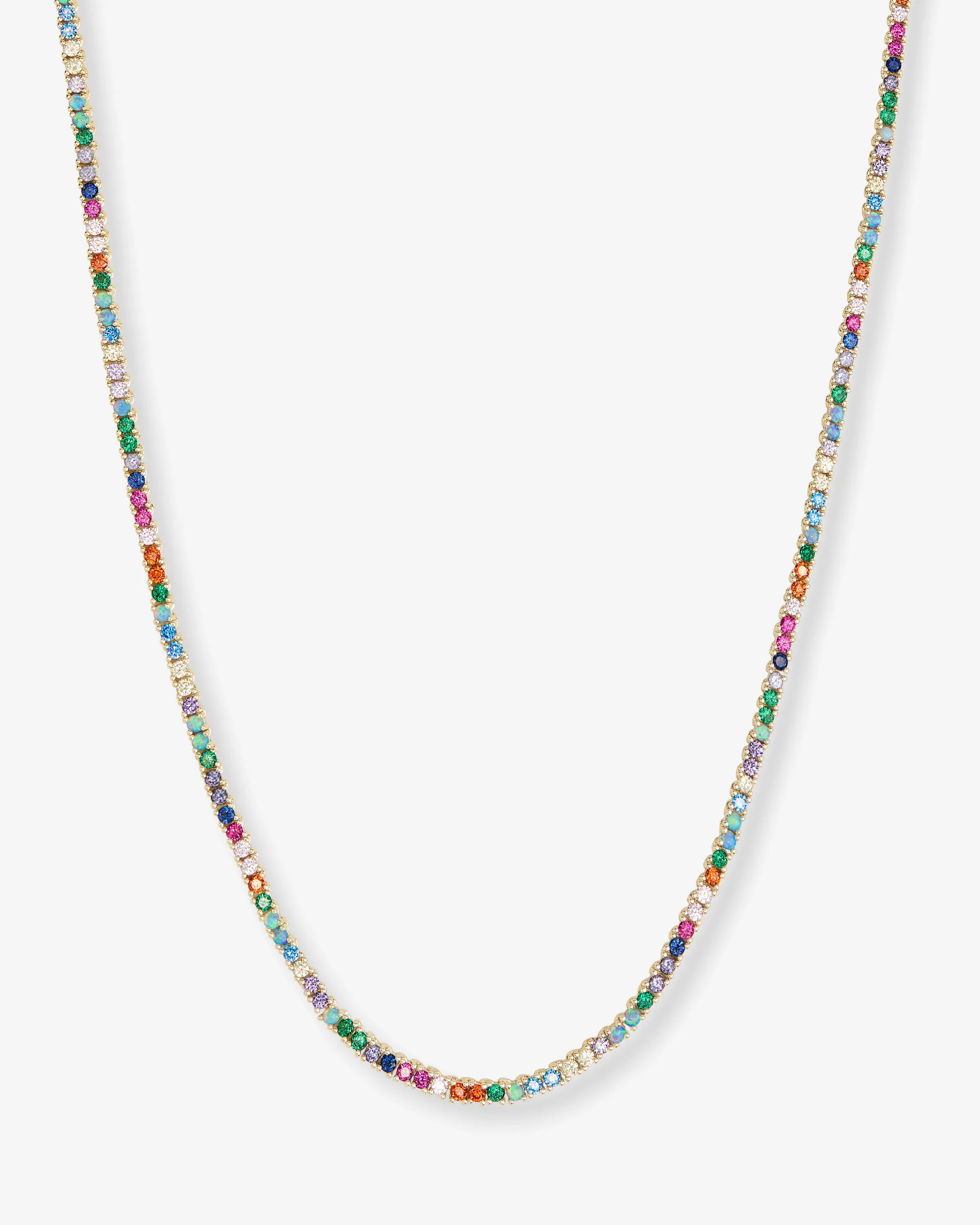 Heiress Tennis Necklace 2mm | Gold Multi-Stone Sparkle | Melinda Maria Jewelry