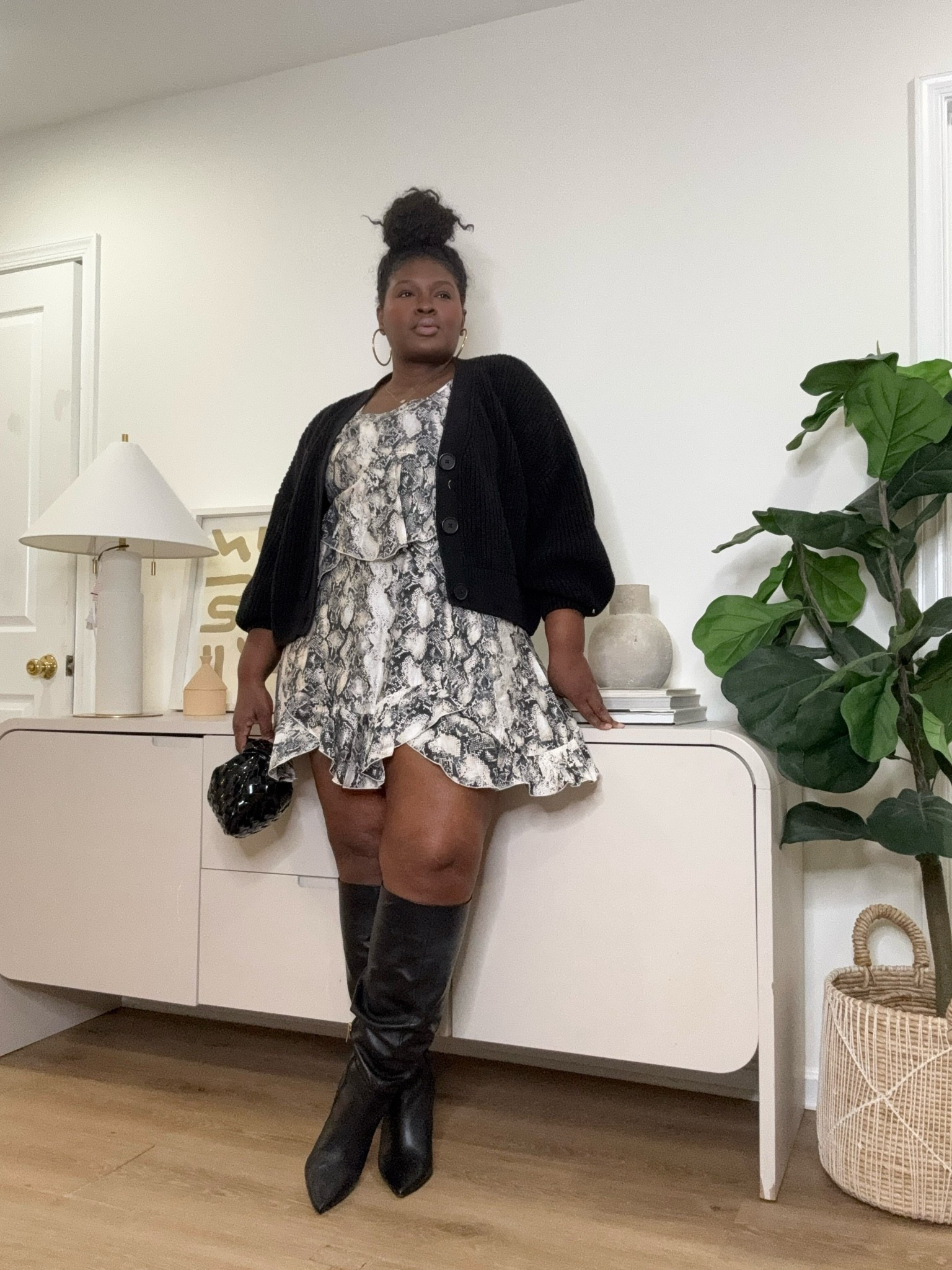 When temperatures drop, I love having an easy outfit formula ready to go: printed dress + cozy cardigan + tall boots. Each piece brings something different, but together they create a look that feels pulled together with very little effort.   fall outfit formula, easy fall outfits, fall layering ideas, dress and cardigan outfit, knee high boots outfit, transitional fashion

#LTKootd #LTKSeasonal #LTKMidsize