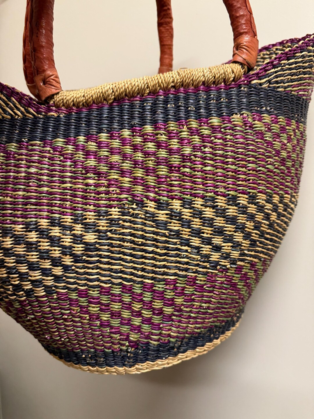 African Basket - Large Oval Basket With 2 Handles - Bolga Basket -fairly Traded Basket- Farmers M... | Etsy (US)