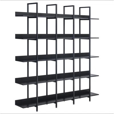 5 Tier Bookcase Home Office Open Bookshelf, Vintage Industrial Style Shelf with Metal Frame, MDF Board (Old Sku:WF286176AAT) | Wayfair North America