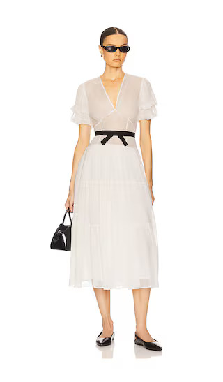 The Sasha Dress in Silk Chiffon in Vintage White | Revolve Clothing (Global)