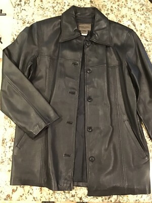 BRANDON THOMAS Women's Black Button Down Leather Jacket Size-M   | eBay | eBay US