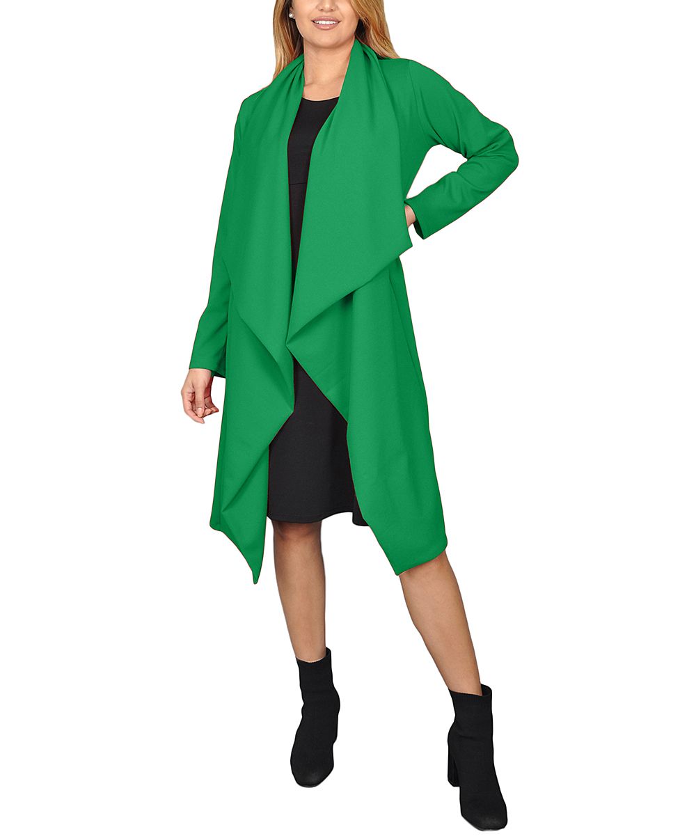 Green Cascade-Front Jacket - Women & Plus | Zulily