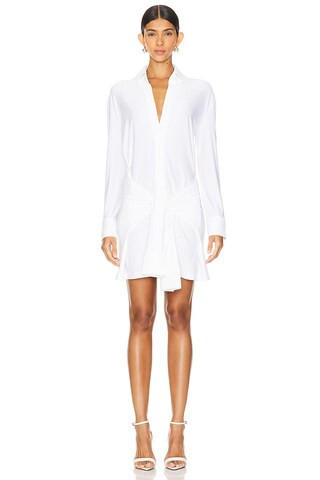 Norma Kamali Four Sleeve Shirt Mini Dress in Snow White from Revolve.com | Revolve Clothing (Global)