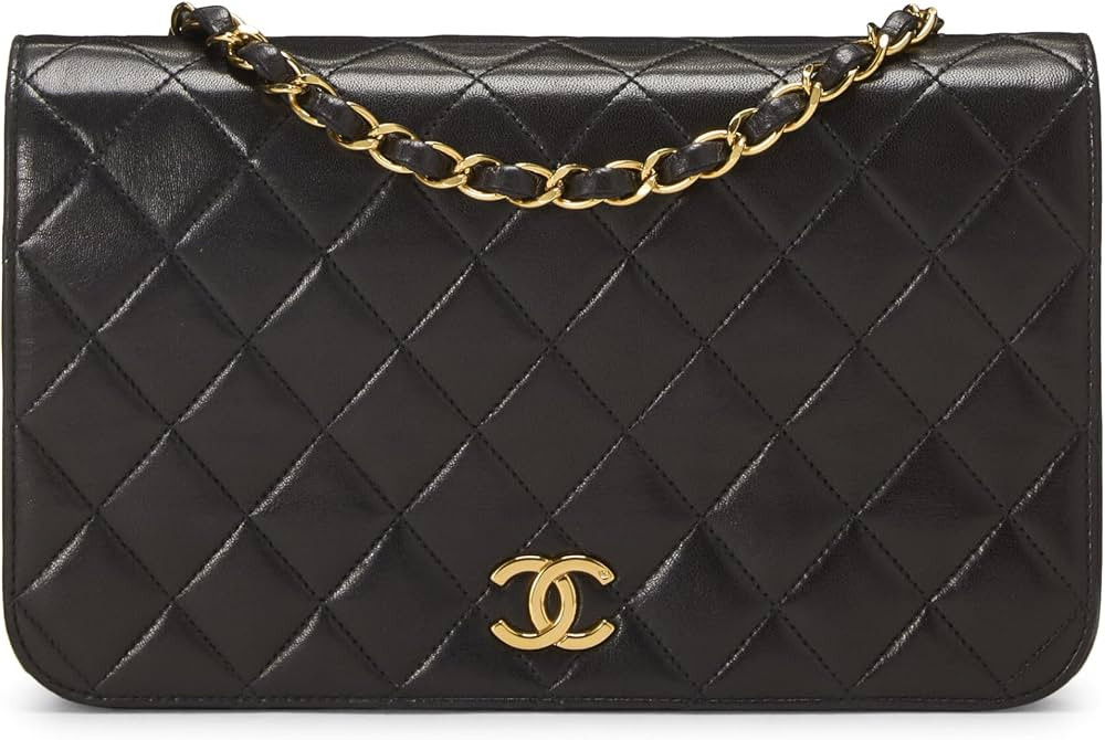 Amazon.com: Chanel, Pre-Loved Black Quilted Lambskin Snap Full Flap Small, Black : Luxury Stores | Amazon (US)