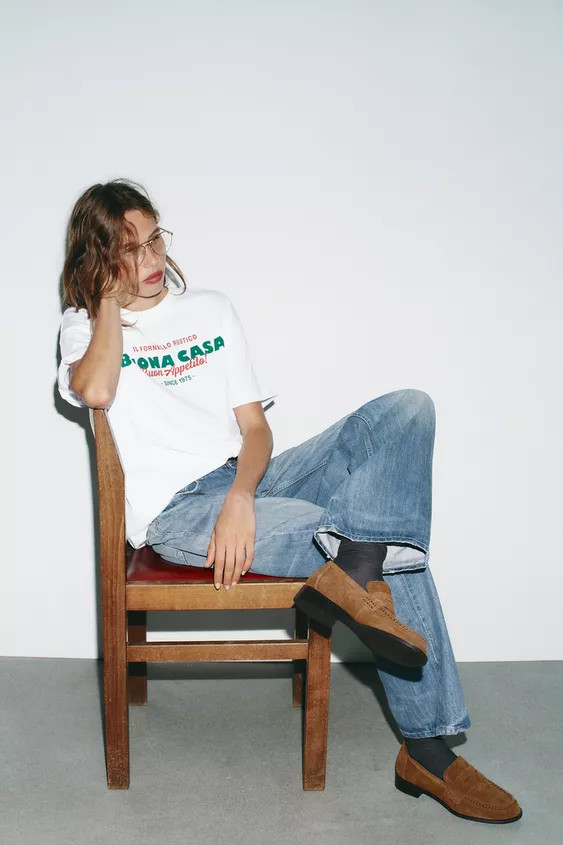 SPLIT LEATHER SADDLE LOAFERS | Zara US