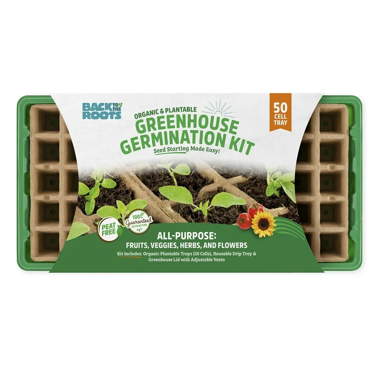 Back to the Roots Germination Kit with 50 Cell Plantable Tray, Reusable Drip Tray and Lid | Walmart (US)