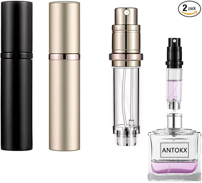 Travel Perfume Bottle Refillable Atomizer - 2-Pack 5ML Pocket Perfume Dispenser, Leakproof Portab... | Amazon (US)