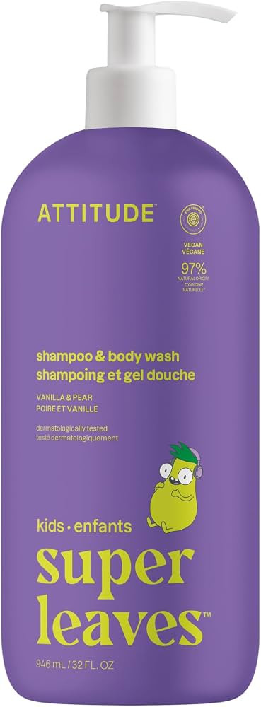 ATTITUDE Shampoo and Body Wash for Kids, Made in Canada, EWG Verified Hair and Body Cleanser, Der... | Amazon (CA)