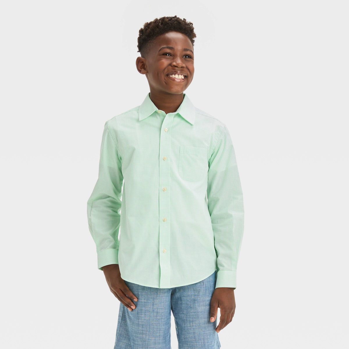 Boys' Long Sleeve Button-Down Shirt - Cat & Jack™ | Target