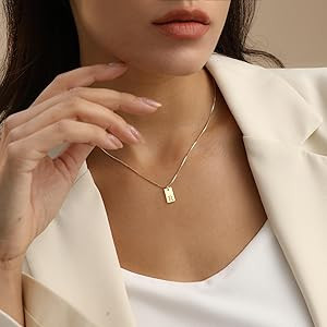 Initial Necklaces for Women 14K Gold Plated Letter Necklace Dainty Gold Name Necklace Personalize... | Amazon (US)